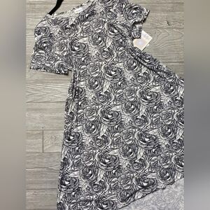 Lularoe xxs black and white rose dress